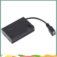lenachristy 3XAA Battery Case with Cover and Switch Connected to USB Female Connector USB Female Soc