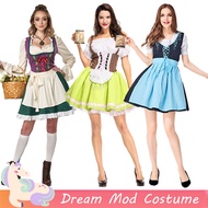 3Colors Sexy Traditional Oktoberfest Costume For Women Beer Festival White Green Blue Dress For Woma