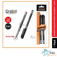 (1.0mm) Grabbit Permanent Marker Sharpliner 2 in 1 Pack