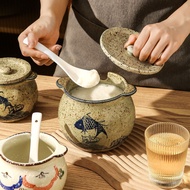 Ceramic Pig Oil Jar High Heat Resistant Salt Jar with Lid, Spice Jar, Household Chili Oil Jar, Kitch