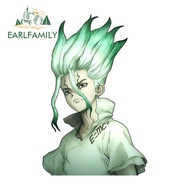 EARLFAMILY Dr Stone Anime Car Sticker Motorcycle Helmet Surfboard Rear Windshield Vinyl Decals Funny