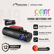 Perakam Dashcam Kereta OMNI BEYOND M9 4K DVR Depan & Belakang 2160P