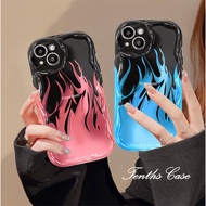 Compatible for Huawei Nova 7 8 9 10 11 5T 7i P30 P40 P50 P60 Pro Mate 50 40 30 Pro 5G Red Blue Flame Shockproof 3D Wave Edge Phone Case Soft Cover