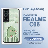Latest Realme C65 Case Dino Cute Casing Realme C65 Softcase Hardcase Glossy Kesing Realme Putri JAYA