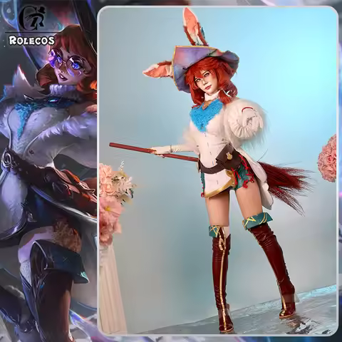 ROLECOS LOL Aurora Cosplay Costume Game LOL Champion The Rabbit Aurora Winter Halloween Women Suit w