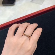 cartier 玫瑰金單鑽C DE CARTIER 結婚對戒54號 寬3mm 98新盒子保卡