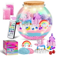 Unicorn Terrarium Crafts Kit for Kids LED Night Light Up &amp; Remote Birthday Toys for Ages 4-12 Year Old for Girls