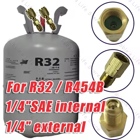 R32 R454B Refrigerant Brass Adapter 1/4" Female To 1/4" Male Reverse Thread Fitting For R32/R454B Co