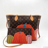 LV/路易威登 Neverfull 托特包手提包子母包單肩包購物袋 復古印花南瓜 草間彌生 芯片款