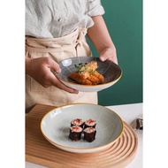 Ceramic salad plate, ceramic square plate, high quality ceramic round plate, deep plate