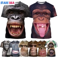 Fashion Casual Orangutan Monkey T-shirt 3D Printing Funny Hip-hop T-shirt Animal Personality Hip-hop