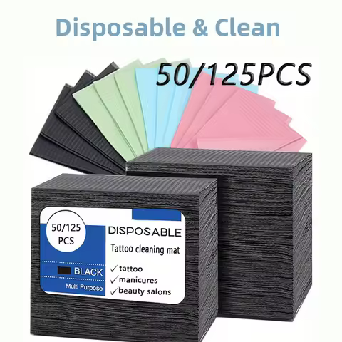 Disposable Tattoo Clean Pad 250/125/50/20PCS Disposable Tattoo Clean Pad Black Tattoo Bib Table Cove