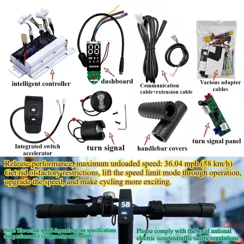 8.5in E-Scooter Controller Kit For Xiaomi PRO/10inch MAX,With Turn Signal,Self-learning Motor,Dual S