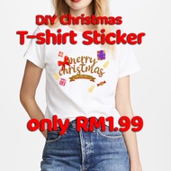 DIY Christmas t-shirt Sticker, Merry Christmas DIY Fabrice Iron on Sticker