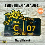 HOUSE NUMBER 28 x 18 ACRYLIC HOUSE NUMBER/ FLOWER TYPE LASER CUTTING/