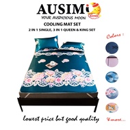 #34  3 in 1 Ice silk Summer Cooling Mat Bedsheet King Queen Single Washable Mattress Protector
