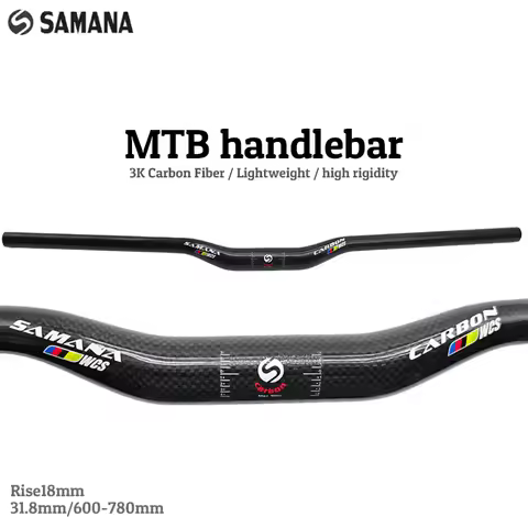 SAMANA 3K Carbon Fiber MTB Handlebar 31.8mm × 600-780mm | Ultralight High-Strength Riser Bar | XC/AM