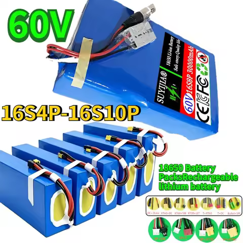 60v 40Ah Lithium Battery Pack 16S4P-16S10P 18650 500-2500W High Power Electric Vehicle Scooter Motor