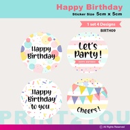 [20 SETS] [80pcs] HAPPY BIRTHDAY STICKER | SEAL LABEL | PARTY STICKER | DOOR GIFT | STATIONERY DECOR