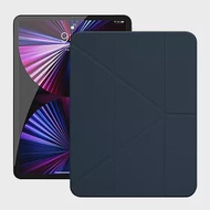 Dapad for iPad Pro 11吋 2021 雙折簡約大方平板保護套附筆槽 深藍