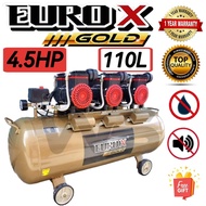 EUROX/// GOLD EAZ-75110 4.5HP 110L Oiless Silent Air Compressor