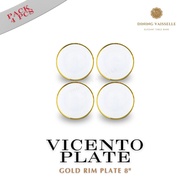 Dining Vaisselle - Vicento Gold Rim จานแก้วขอบทอง Pack 4 | 6 | 10 ชิ้น หรูหรา ใช้งานได้หลากหลาย