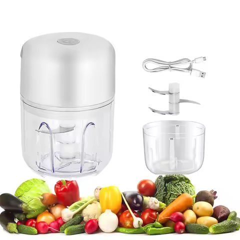 Garlic Chopper, Mini Food Processor, USB Rechargeable Mini Chopper, Blender to Vegetable, for Ginger