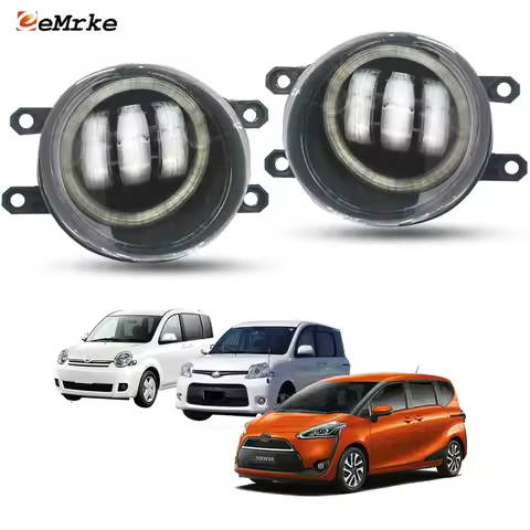 Led Fog Lights PTF for Toyota Sienta NCP8_ XP170 2007 2008 2009-2016 2017 2018 with Lens Angel Eyes 