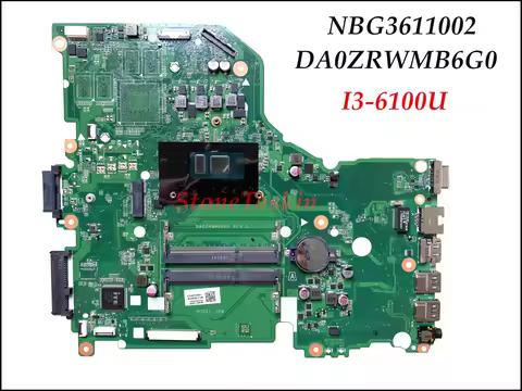 High quality NBG3611002 For Acer Aspire E5-574 Laptop Motherboard DA0ZRWMB6G0 I3-6100U DDR3 100% Ful