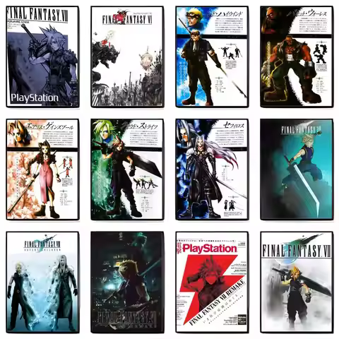 F-Final F-Fantasy VII Poster Poster High-definition Art Sticker Self Adhesive Waterproof Home Decora