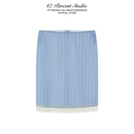 Lace Plaid SKIRT 67PERCENT/67% - AZURE SLIP SKIRT