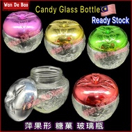 Ready Stock🇲🇾Candy Glass bottle /Jar Gula /Wedding Door gift /Bekas/GIFT KACA /Cute Decorative Container萍果形玻璃糖果罐