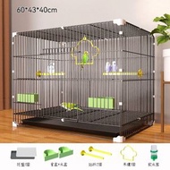 A10- (黑色) 鐵藝鳥籠 鸚鵡籠 鴿子籠 雀籠 寵物鐵籠 帶廁所托盤 (60*43*40cm)