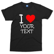 Personalised Text T-Shirt Love Custom Any Own Print Hen Stag Party Birthday Gift