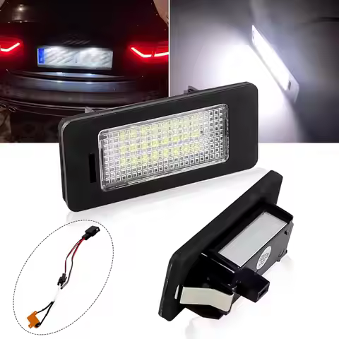 2x LED Car Number License Plate Light for Audi A4 B8 A5 Q5 S5 TT A1 S4 A6 A7 2008-2013 for VW PASSAT