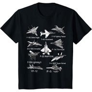 F169 Premium Fighters Jets F22 Raptor F14 Tomcat Airplane Shirt S-5XL
