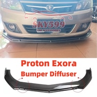 Proton Exora Front Bumper Diffuser Lip Wrap Angle Splitters Side Skirt Black / Carbon