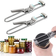 2PCS Can Opener,Adjustable Can Opener, Multifunctional Stainless Steel Can Opener Bottle Jar Lid Gri