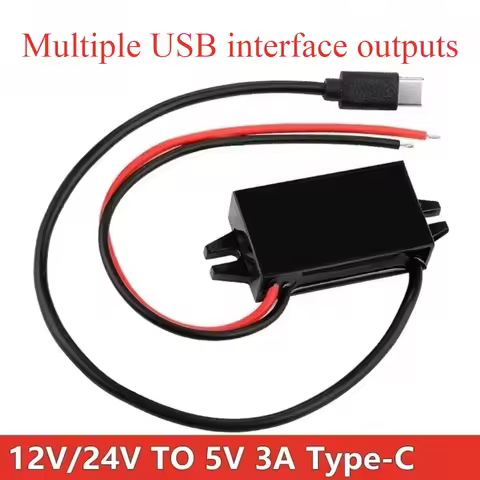 12V 24V to 5V 3A Car Buck Converter DC-DC Step Down Voltage Power Supply Adapter for Type-C USB Mini