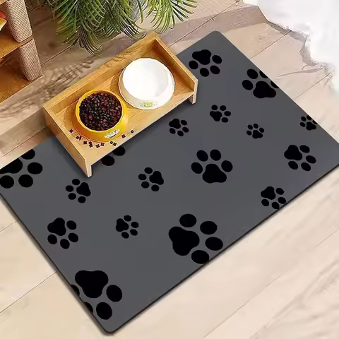 Dog Food Mat-Absorbent Dog Mat for Food and Water, No Stains Quick Dry Cat Dog Food Bowl Mat Non Ski