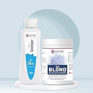 Scent Cosmetics Premium Blonder & Developer Kit (6%, 20Vol.), Hair Lightening, Hair Bleach, Golden H