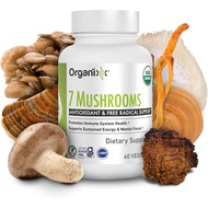 Organixx USDA Organic Mushroom Supplement, 7 Fermented Mushrooms – Lions Mane, Shiitake, Cordyceps