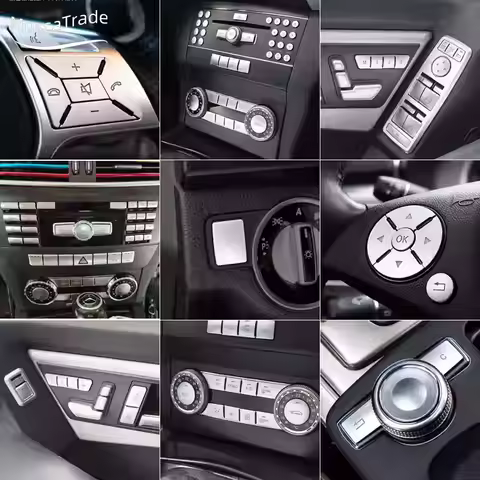 Car Window Lift Button Cover Sticker Switch Panel Styling For Mercedes Benz A B C Class W204 W212 GL