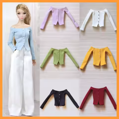[20days made] 1/6 Scale Female Office Lady Slim Off-shoulder Long Sleeves Shirt for Momoko OB FR Nip