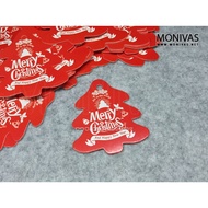 Red Christmas Tree Gift Tags Xmas Present Mini Message Cards (10pcs)