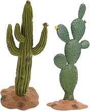 ABOOFAN 2pcs Cactus Model Indoor Artificial Plants Sculpture Cactus Figurine Plant Indoor Live Succulents Plants Leopard Gecko Accessories Indoor Plant Office Potted Plant Breeding Box Pvc