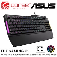ASUS TUF GAMING K1 WIRED RGB KEYBOARD RA04 WITH DEDICATED VOLUME KNOB, SPILL-RESISTANCE, SIDE LIGHT 
