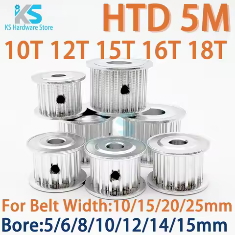 HTD5M Timing Pulley 10T 12T 15T 16T 18T HTD 5M Pulley 12Teeth 15Teeth 16Teeth 18Teeth Wheel 5M Belt 