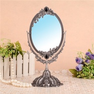 Continental King size double-sided metal mirror desktop HD oval vanity mirror mirror vintage