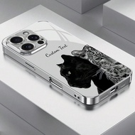 1pc Customizable Leopard Pattern Tempered Glass Phone Case, Compatible With Iphone 17 Air/16 Pro Max